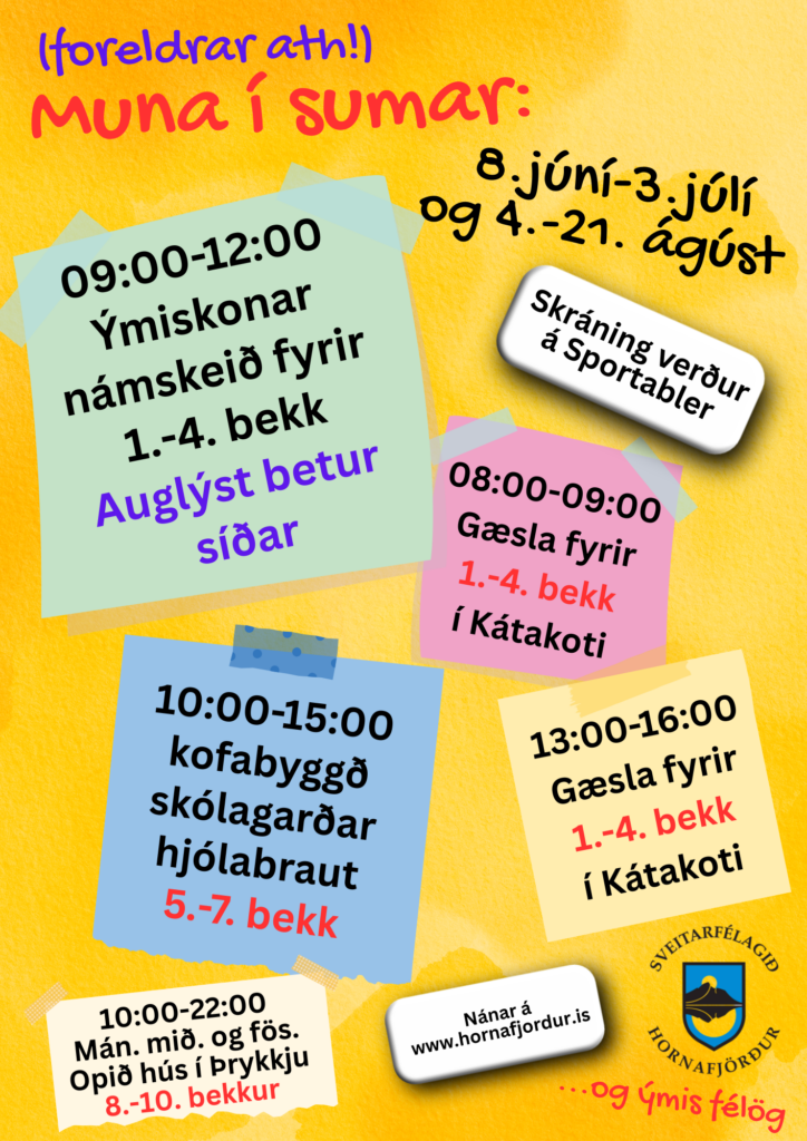 Auglýsing sem birtist í 4. tbl Eystrahorns