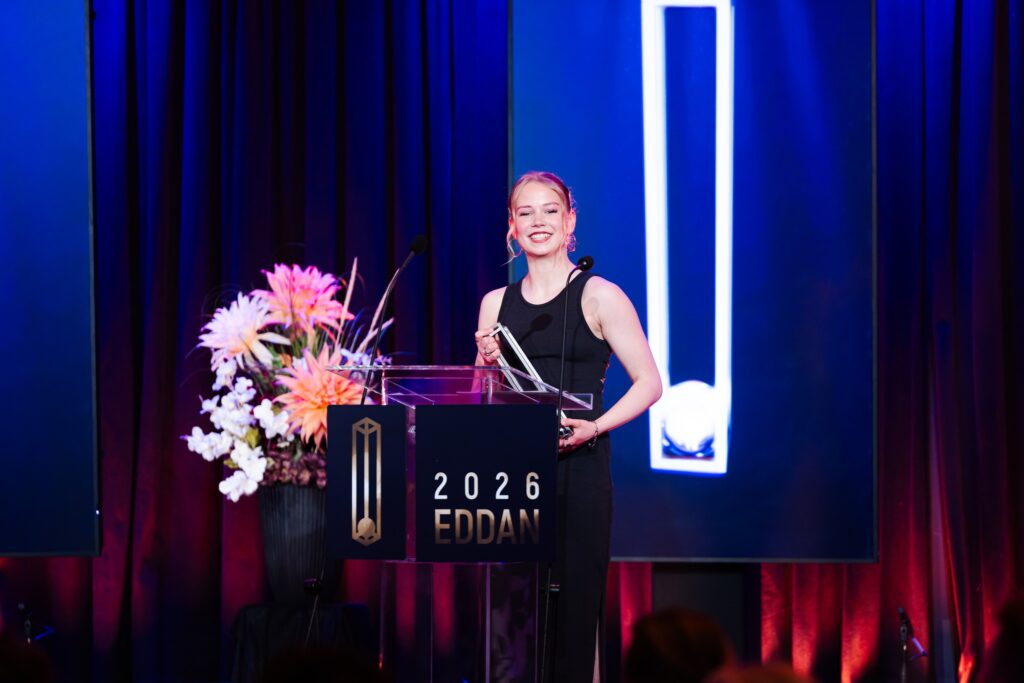 Ída Mekkín Hlynsdóttir hlaut Edduna fyrir bestu leikkonuna í aukahlutverki. Mynd: Eddan